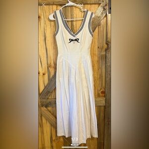 Vintage Karen Alexander nautical sailor maxi 80s dress size 6